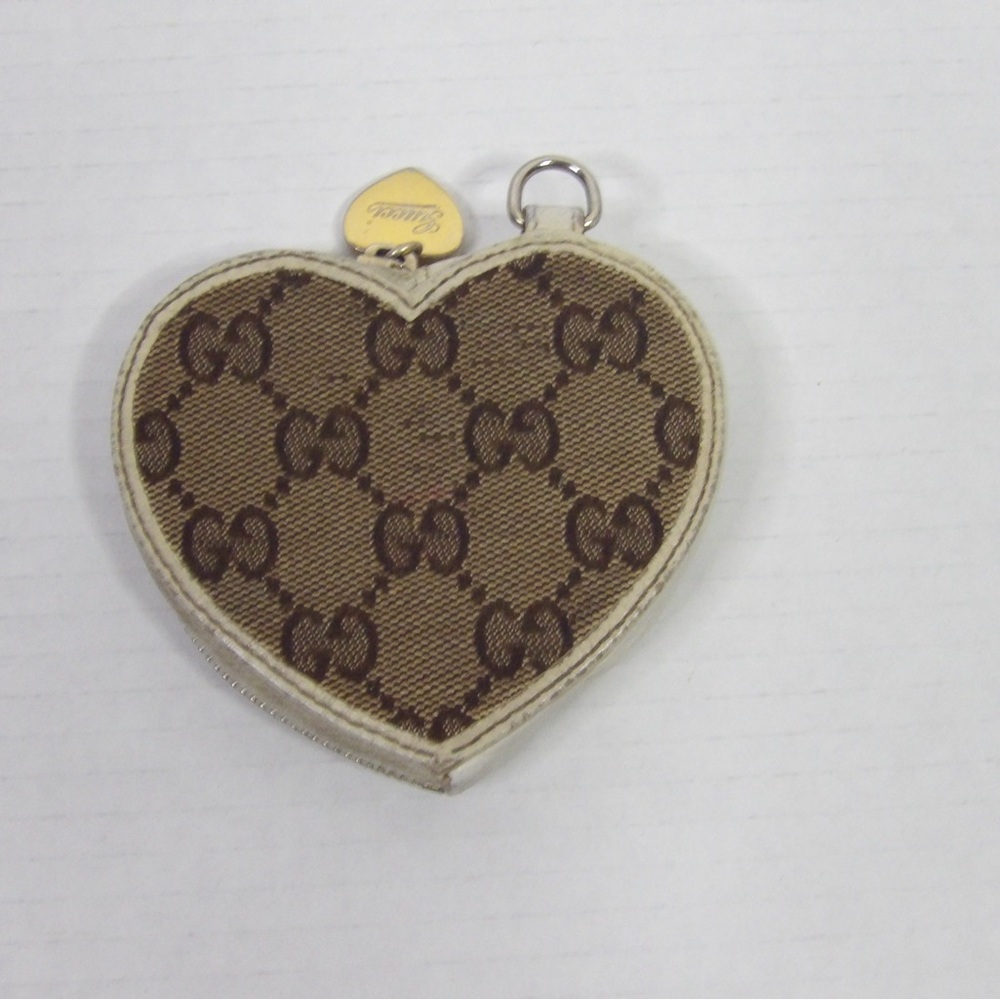 Gucci Heart-Shaped Monogram Coin Pouch